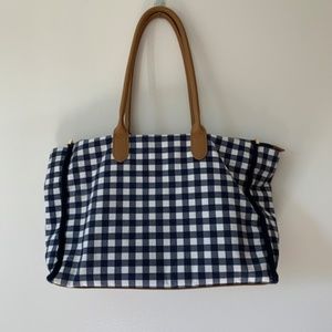 Blue Gingham Small Tote Bag